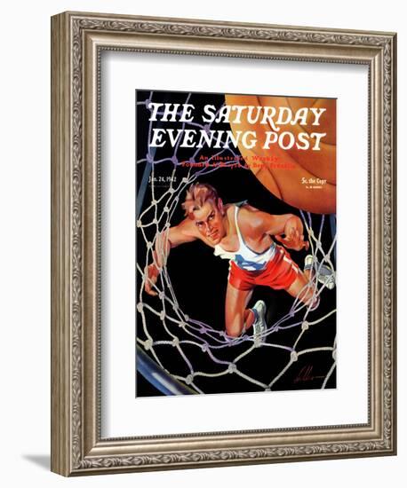 "Two Points," Saturday Evening Post Cover, January 24, 1942-Ski Weld-Framed Giclee Print