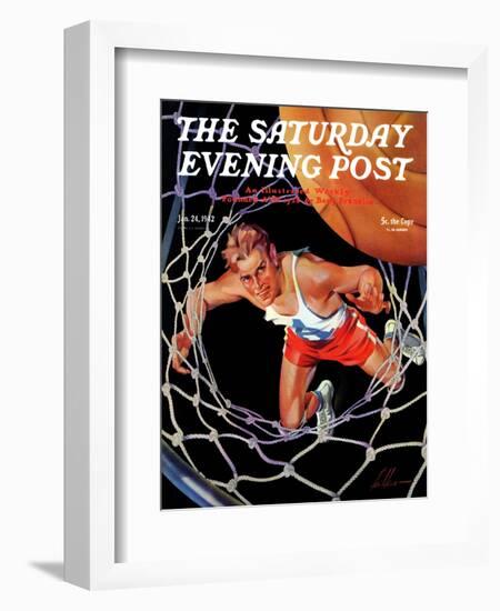 "Two Points," Saturday Evening Post Cover, January 24, 1942-Ski Weld-Framed Giclee Print