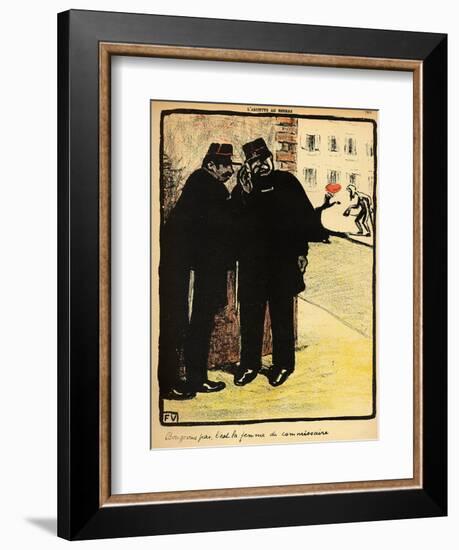 Two Policemen Hide from the Commissioner's Wife, from 'Crimes and Punishments'-Félix Vallotton-Framed Giclee Print