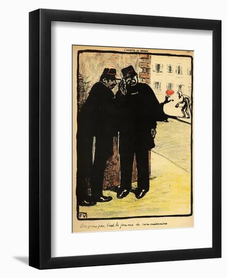 Two Policemen Hide from the Commissioner's Wife, from 'Crimes and Punishments'-Félix Vallotton-Framed Giclee Print
