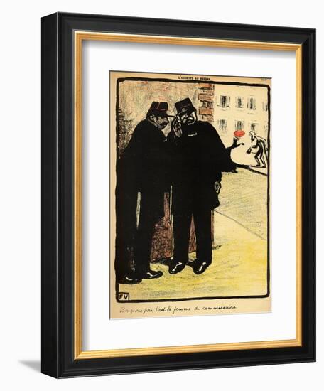 Two Policemen Hide from the Commissioner's Wife, from 'Crimes and Punishments'-Félix Vallotton-Framed Giclee Print