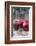 Two Pomegranates and Glass with Pomegranate Juice, Close-Up-Jana Ihle-Framed Photographic Print