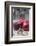 Two Pomegranates and Glass with Pomegranate Juice, Close-Up-Jana Ihle-Framed Photographic Print