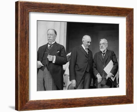 Two Presidents with Robert Lincoln at the Dedication of the Lincoln Memorial on May 20, 1922-null-Framed Premium Photographic Print