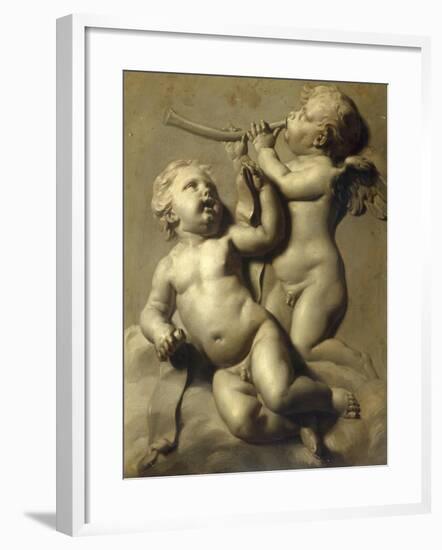 Two Putti Making Music-Marten Jozef Geeraerts-Framed Giclee Print