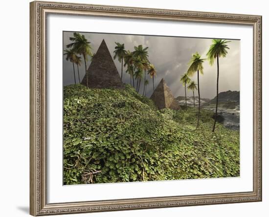 Two Pyramids Sit Majestically Among the Surrounding Jungle-Stocktrek Images-Framed Photographic Print