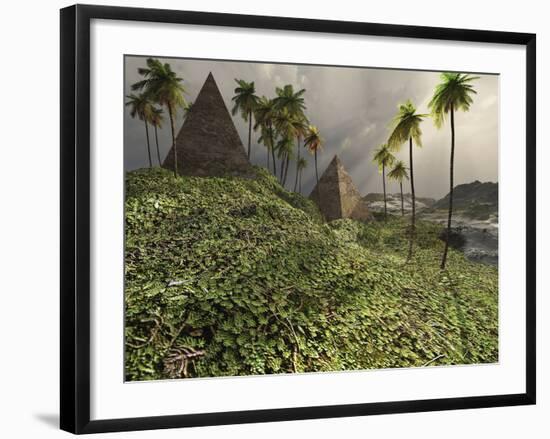 Two Pyramids Sit Majestically Among the Surrounding Jungle-Stocktrek Images-Framed Photographic Print