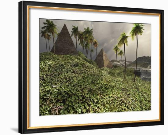 Two Pyramids Sit Majestically Among the Surrounding Jungle-Stocktrek Images-Framed Photographic Print