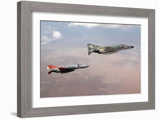 Two Qf-4E Phantom Ii Drones in Formation over the New Mexico Desert-null-Framed Photographic Print