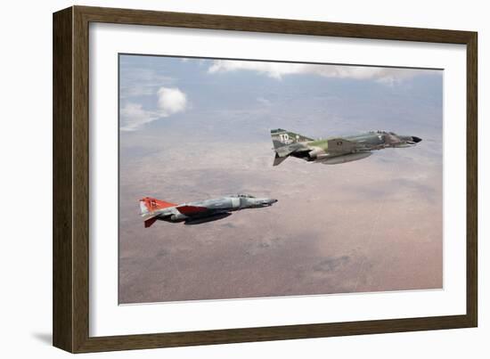Two Qf-4E Phantom Ii Drones in Formation over the New Mexico Desert-null-Framed Photographic Print