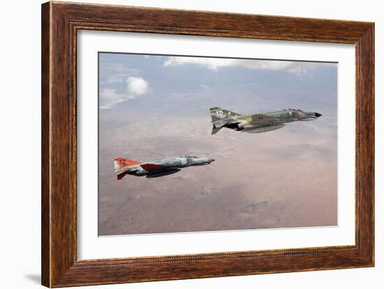 Two Qf-4E Phantom Ii Drones in Formation over the New Mexico Desert-null-Framed Photographic Print