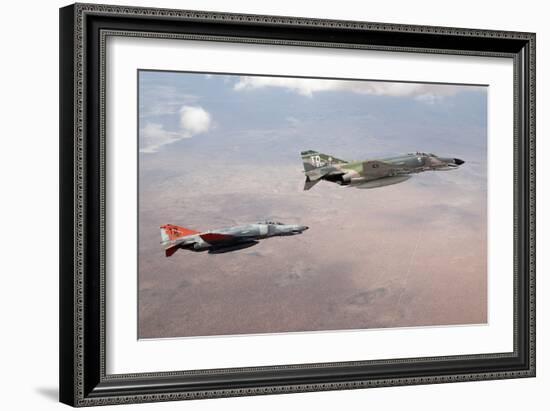 Two Qf-4E Phantom Ii Drones in Formation over the New Mexico Desert-null-Framed Photographic Print