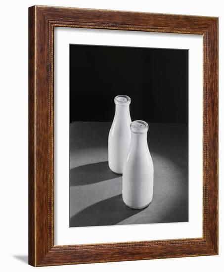 Two Quarts of Milk in Glass Bottles-Bettmann-Framed Photographic Print