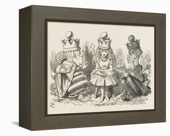 Two Queens Alice with the Two Queens-John Tenniel-Framed Premier Image Canvas