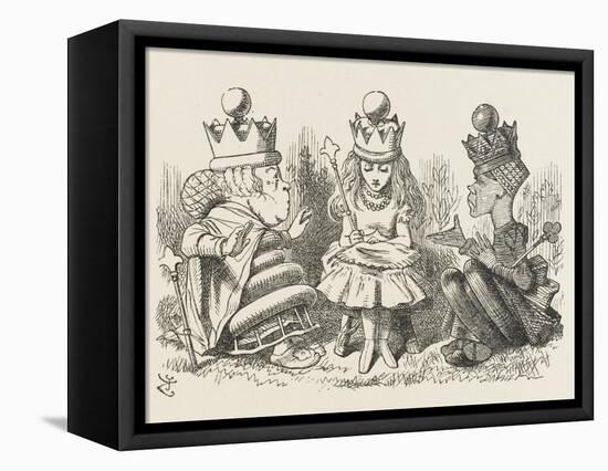 Two Queens Alice with the Two Queens-John Tenniel-Framed Premier Image Canvas