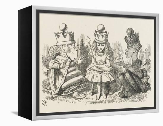 Two Queens Alice with the Two Queens-John Tenniel-Framed Premier Image Canvas