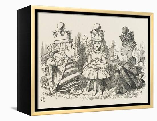 Two Queens Alice with the Two Queens-John Tenniel-Framed Premier Image Canvas