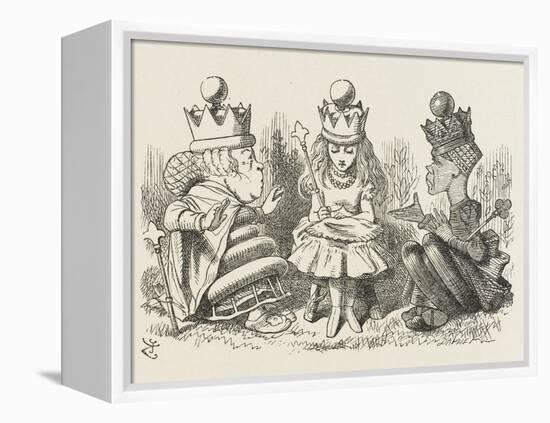 Two Queens Alice with the Two Queens-John Tenniel-Framed Premier Image Canvas