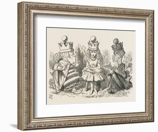 Two Queens Alice with the Two Queens-John Tenniel-Framed Photographic Print