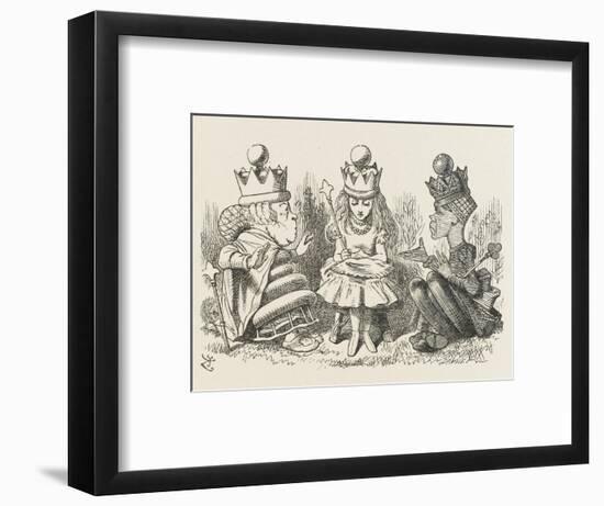 Two Queens Alice with the Two Queens-John Tenniel-Framed Photographic Print