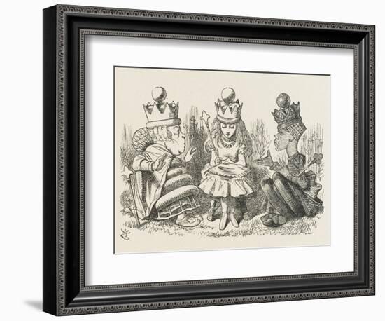 Two Queens Alice with the Two Queens-John Tenniel-Framed Photographic Print