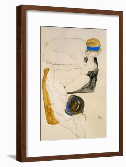 Two Reclining Figures, 1912-Egon Schiele-Framed Giclee Print