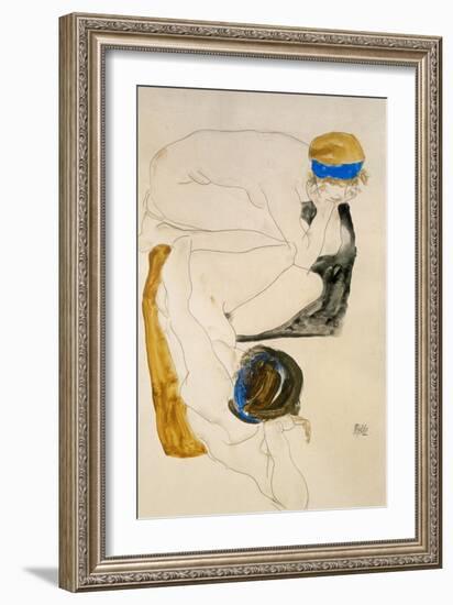 Two Reclining Figures, 1912-Egon Schiele-Framed Giclee Print