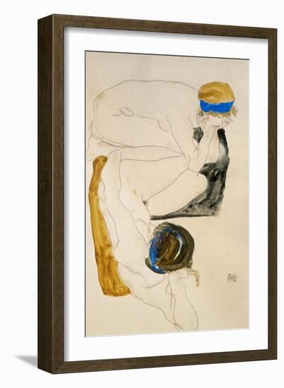 Two Reclining Figures, 1912-Egon Schiele-Framed Giclee Print