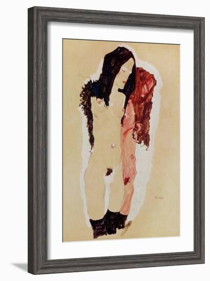 Two Reclining Girls, 1911-Egon Schiele-Framed Giclee Print