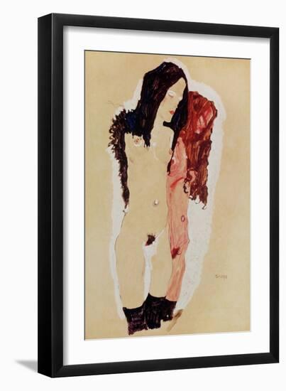 Two Reclining Girls, 1911-Egon Schiele-Framed Giclee Print