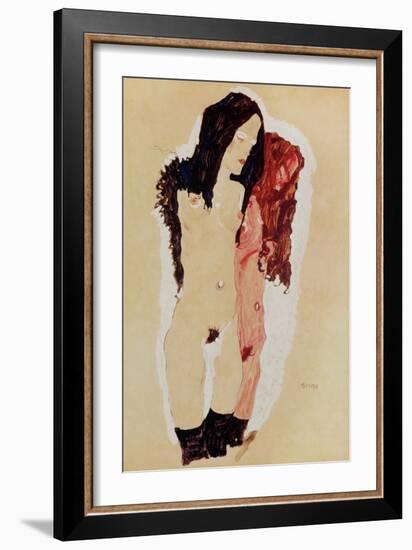 Two Reclining Girls, 1911-Egon Schiele-Framed Giclee Print