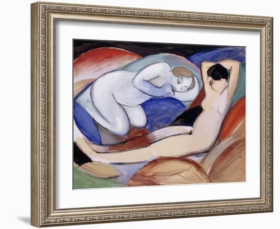 Two Reclining Nudes. 1912-Franz Marc-Framed Giclee Print