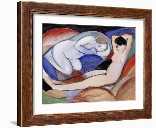 Two Reclining Nudes. 1912-Franz Marc-Framed Giclee Print