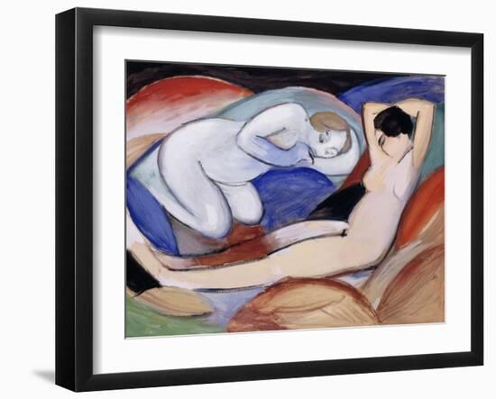 Two Reclining Nudes. 1912-Franz Marc-Framed Giclee Print