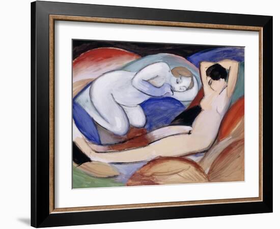 Two Reclining Nudes. 1912-Franz Marc-Framed Giclee Print