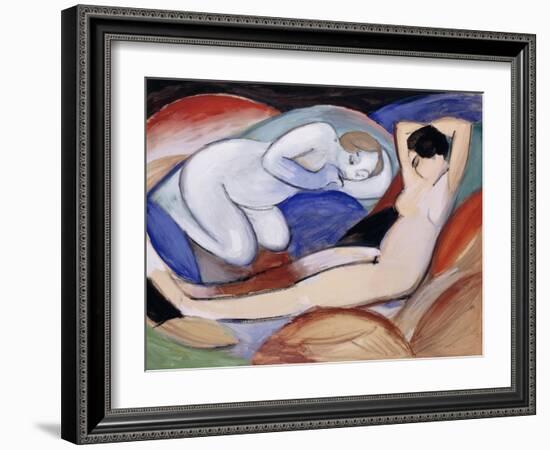 Two Reclining Nudes. 1912-Franz Marc-Framed Giclee Print