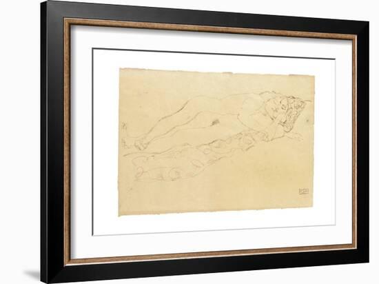 Two Reclining Nudes, c.1913-Gustav Klimt-Framed Giclee Print