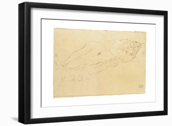 Two Reclining Nudes, c.1913-Gustav Klimt-Framed Giclee Print