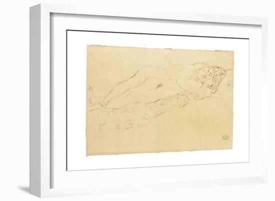 Two Reclining Nudes, c.1913-Gustav Klimt-Framed Giclee Print