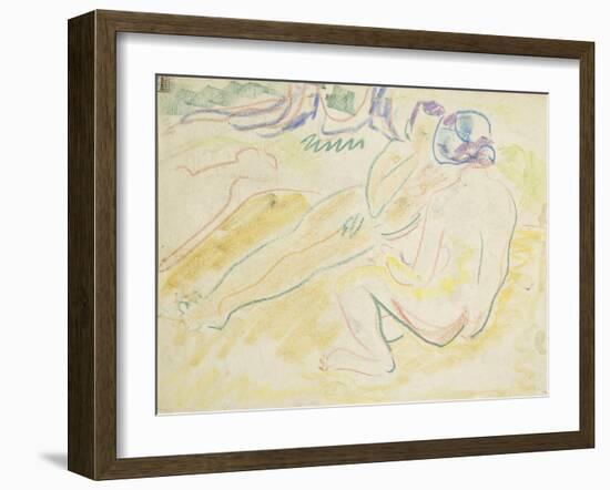 Two Reclining Nudes-Ernst Ludwig Kirchner-Framed Giclee Print