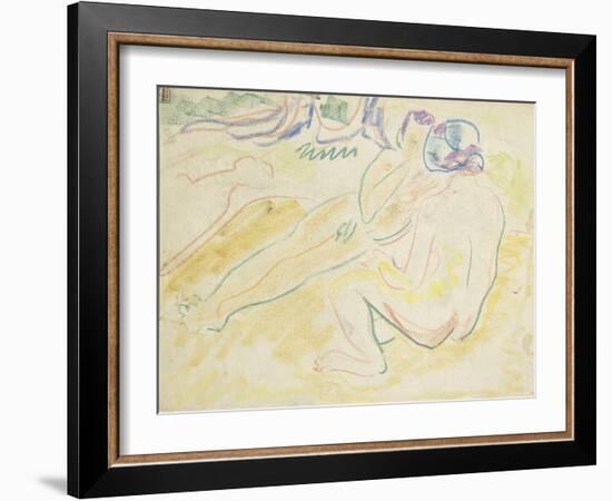 Two Reclining Nudes-Ernst Ludwig Kirchner-Framed Giclee Print