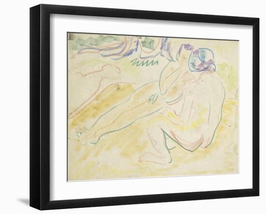 Two Reclining Nudes-Ernst Ludwig Kirchner-Framed Giclee Print