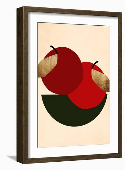 Two Red Apples-Kubistika-Framed Giclee Print