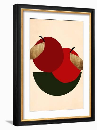 Two Red Apples-Kubistika-Framed Giclee Print