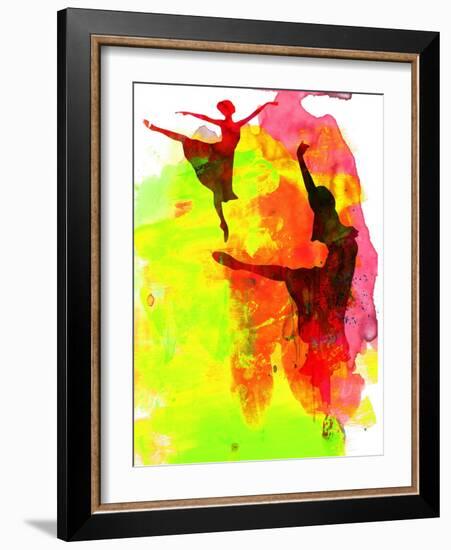 Two Red Ballerinas Watercolor-Irina March-Framed Art Print