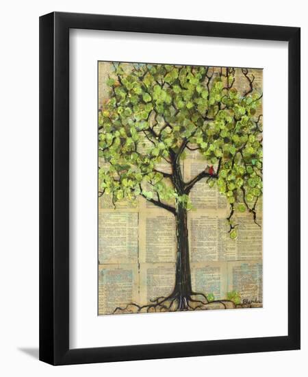 Two Red Cardinal Love Birds in a Tree-Blenda Tyvoll-Framed Art Print