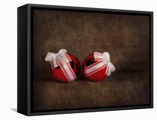 Two Red Ornaments Still Life-Jai Johnson-Framed Premier Image Canvas