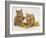 Two Red Tabby Kittens with Gold Christmas Tinsel-Jane Burton-Framed Photographic Print