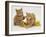 Two Red Tabby Kittens with Gold Christmas Tinsel-Jane Burton-Framed Photographic Print