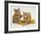 Two Red Tabby Kittens with Gold Christmas Tinsel-Jane Burton-Framed Photographic Print